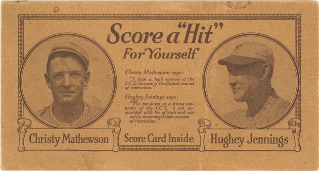 Circa 1921-1925 Christy Mathewson & Hugh Jennings Scorecard 